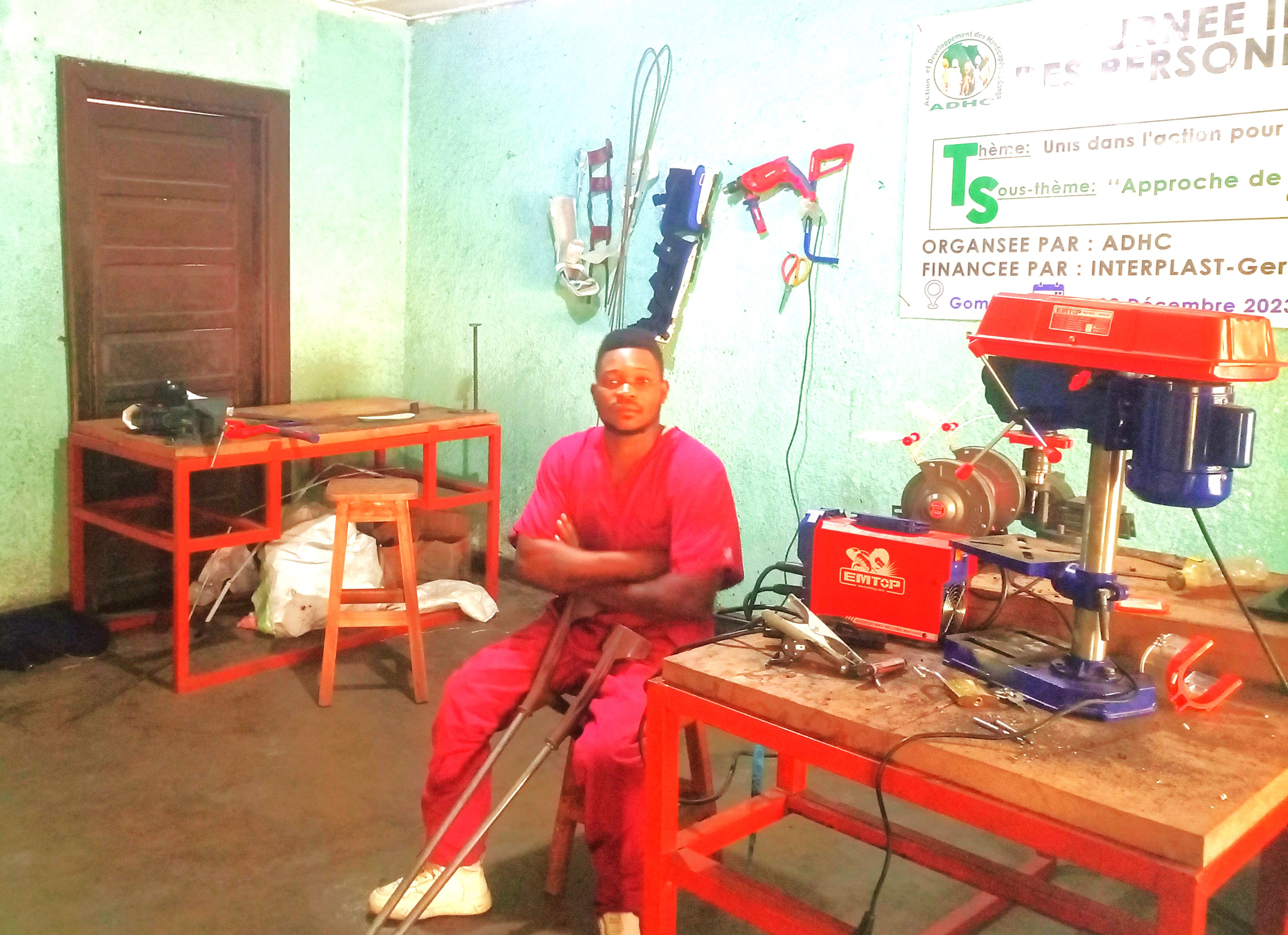 Prosthetist in his workshop.