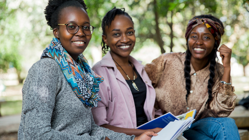 three coloured women